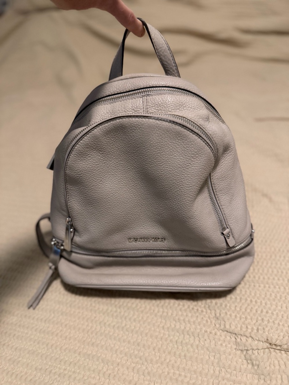 Michael Kors Rhea Pebbled Leather Backpack - Picture 2 of 14